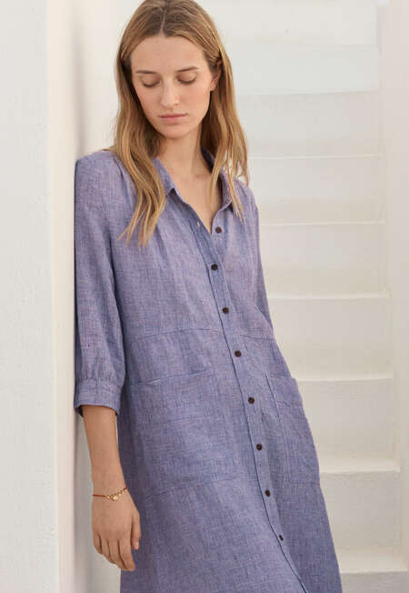 Pleat-detail dress, Violet, completeTheLook
