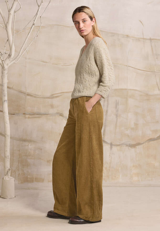 Hemp cotton & yak cord trousers, Lichen, completeTheLook