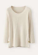 Rib-stitch sweater, Ecru, webstill