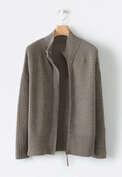 Zip-front cardigan, Smoke, webstill