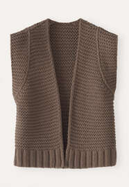 Hand-knitted waistcoat, Grey coffee, webstill
