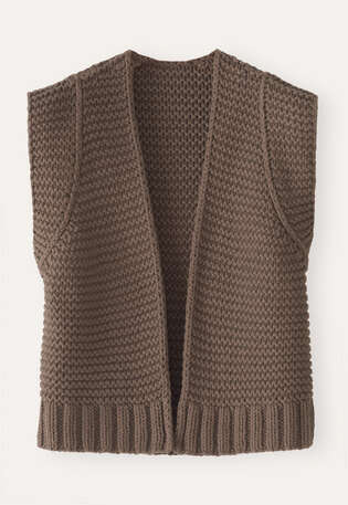Hand-knitted waistcoat, Grey coffee, webstill