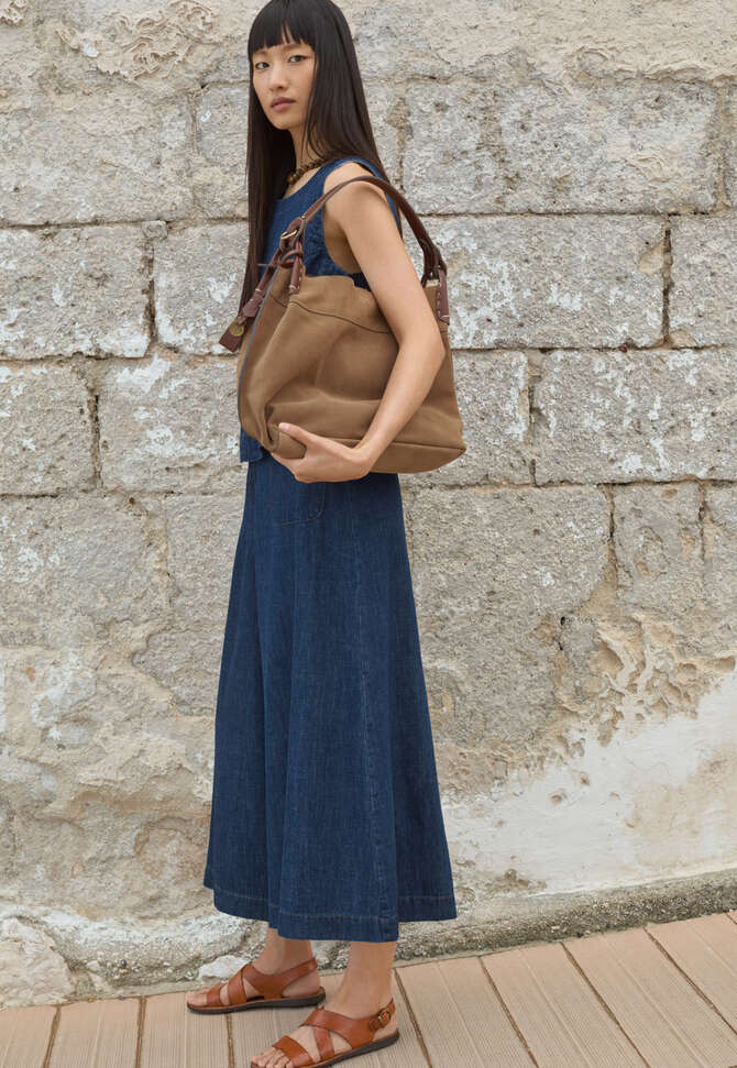 Indigo-dyed culottes, Dark denim, completeTheLook