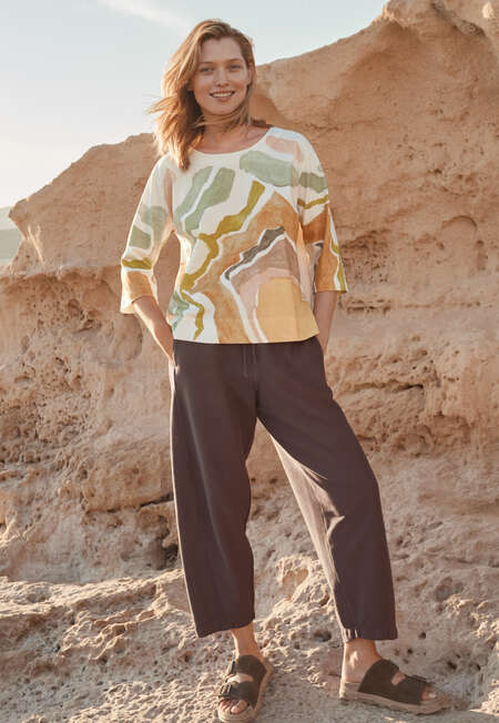 Printed top, Terracotta olive, completeTheLook