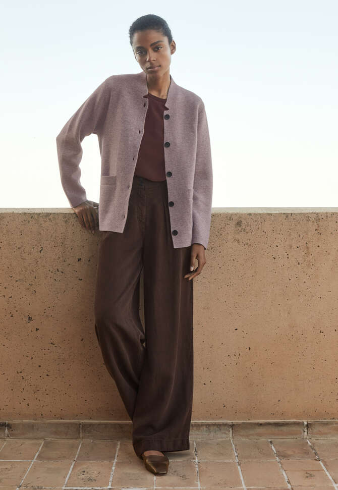 Knitted jacket, Mauve cream, completeTheLook