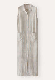 Sleeveless checked dress, Pebble, webstill