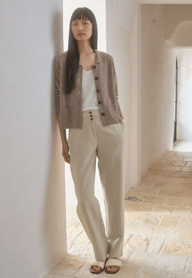 Knitted jacket, Brown fawn, completeTheLook