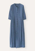 Long checked dress, Navy aqua, webstill