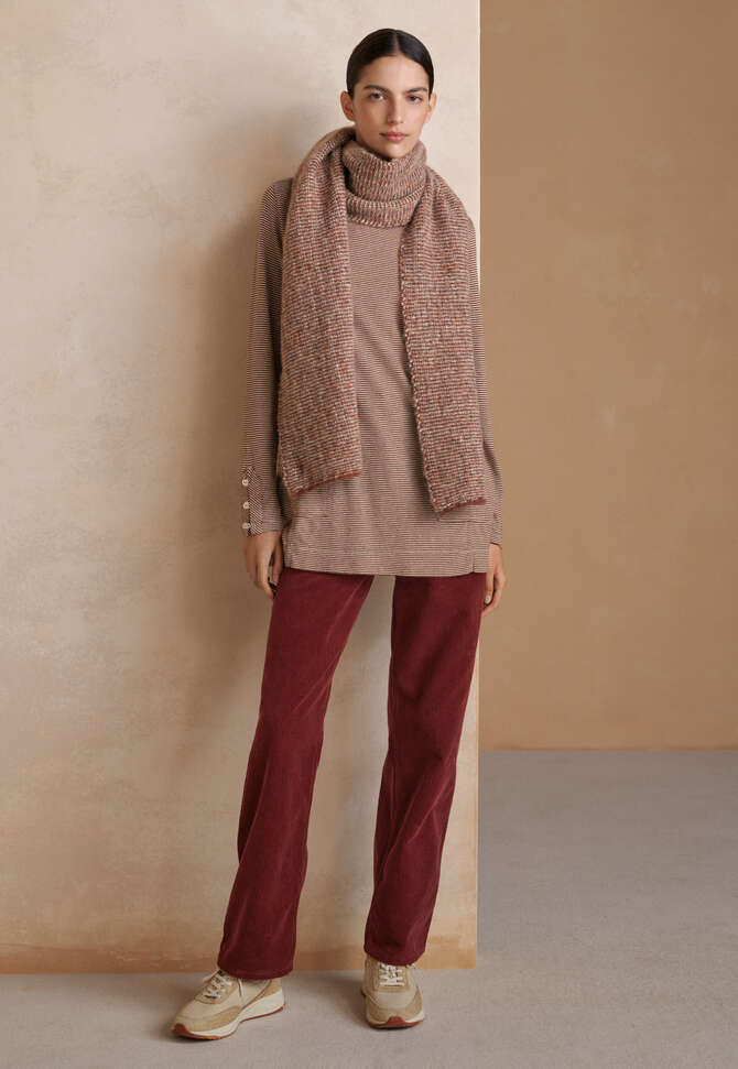 Straight-leg cord trouser, Soft garnet, completeTheLook