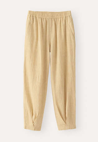 Crinkle tapered trousers, Soft yellow, webstill