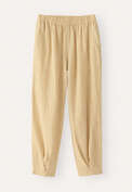 Crinkle tapered trousers, Soft yellow, webstill
