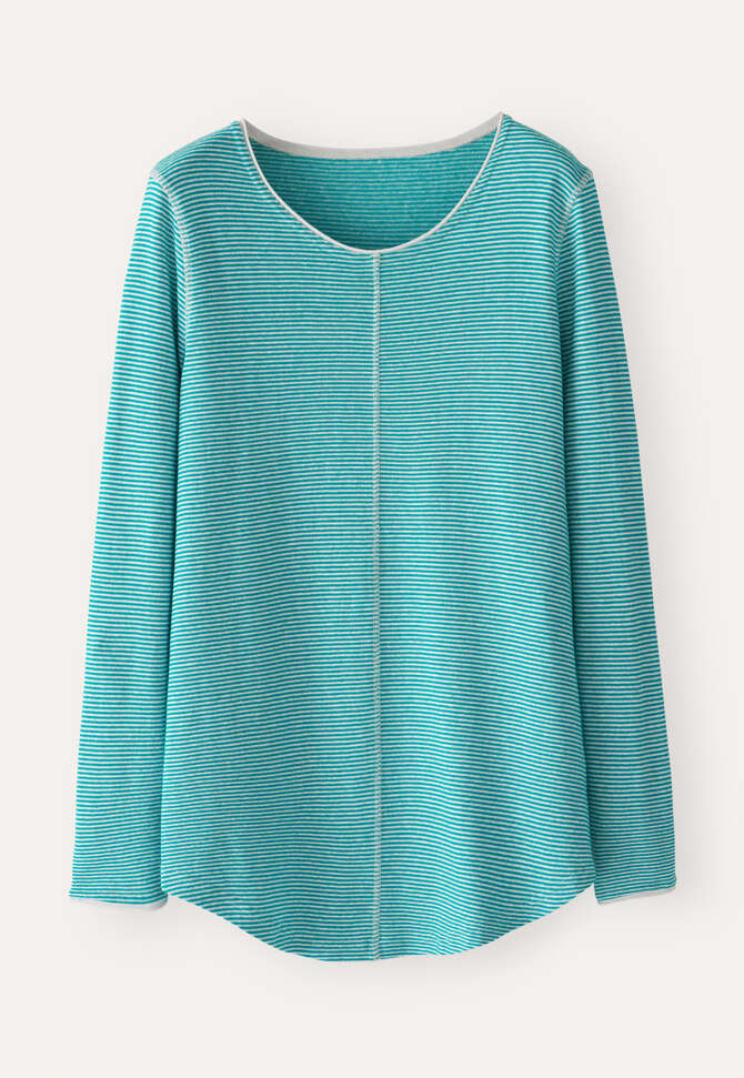 Striped top, Turquoise white, completeTheLook