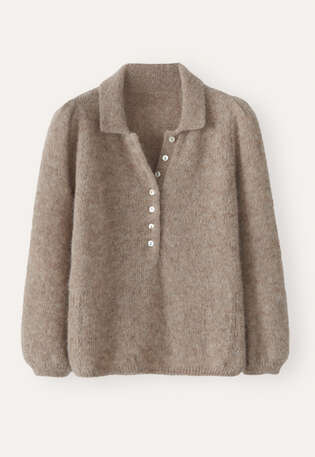 Collared sweater, Fawn brown, webstill