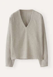 V-neck top, Grey mink, webstill