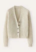 V-neck cardigan, Natural stone, webstill