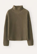 Funnel-neck sweater, Khaki, webstill
