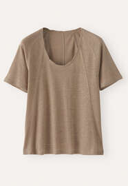 Scoop-neck T-shirt, Brown taupe, webstill