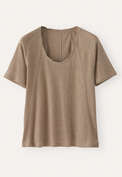 Scoop-neck T-shirt, Brown taupe, webstill