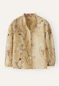 Printed pleat-sleeve shirt, Pale honey, webstill