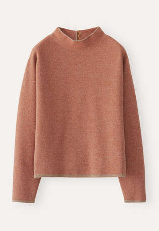 Inlay-stitch sweater, Copper fawn, webstill