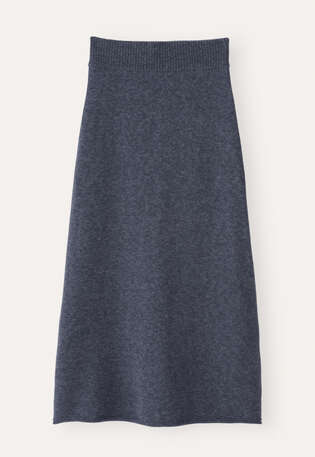 Knitted skirt, Denim blue, webstill