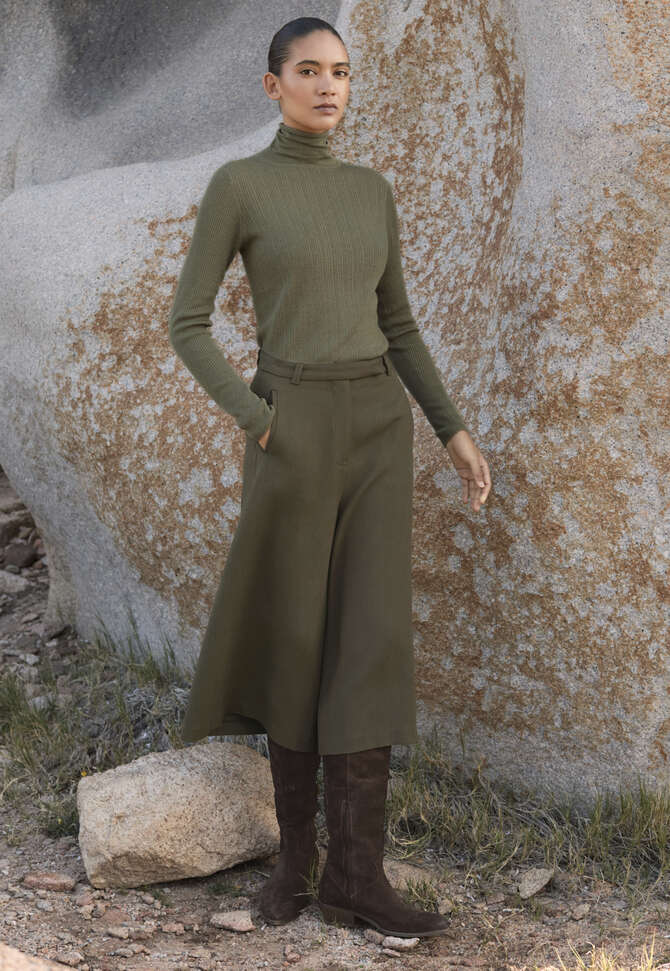 Tailored culottes, Dark moss, completeTheLook