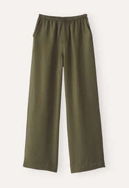 Wide-leg drawstring trousers, Dark khaki, webstill