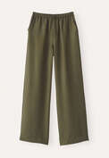 Wide-leg drawstring trousers, Dark khaki, webstill