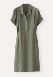 Collared short dress, Khaki green, webstill