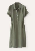 Collared short dress, Khaki green, webstill