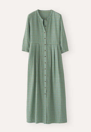 Long checked dress, Evergreen, webstill