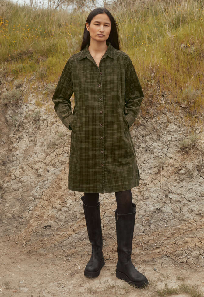 Self-check dress, Khaki, completeTheLook