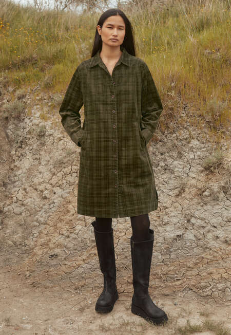 Self-check dress, Khaki, completeTheLook