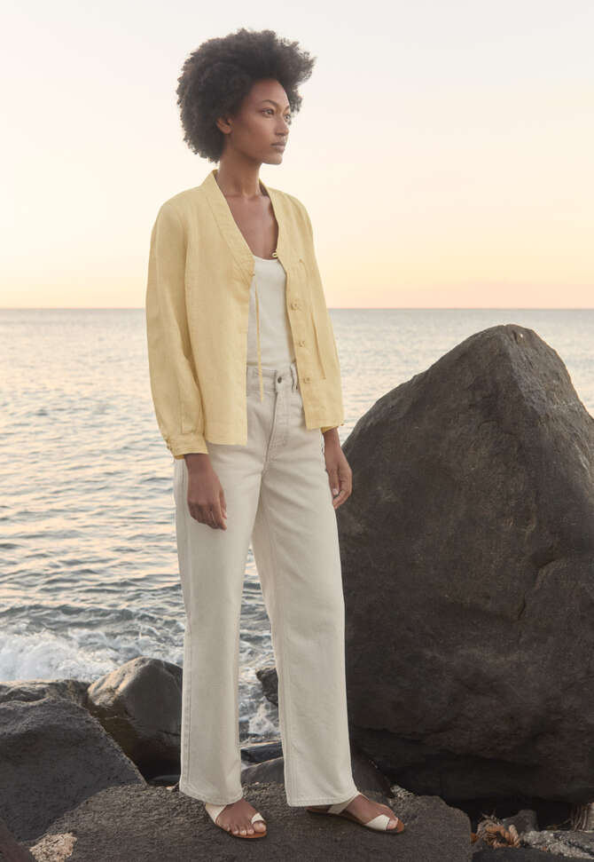 Kimono-style shirt, Pastel yellow, completeTheLook