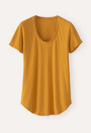 Scoop-neck T-shirt, Mustard, webstill