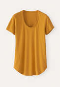 Scoop-neck T-shirt, Mustard, webstill