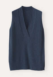 Sleeveless v-neck sweater, Petrol blue, webstill