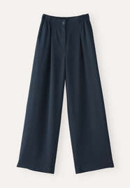 Tailored wide-leg trousers, Ink teal, webstill