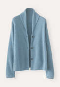 Rib-stitch cardigan, Teal fawn, webstill