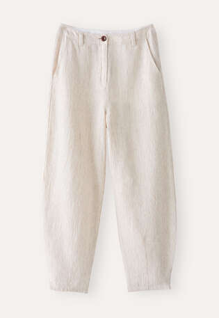 Striped dart-hem trousers, Natural, webstill