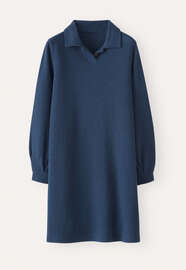 Button-neck dress, Dark indigo, webstill