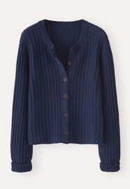 Rib-stitch cardigan, Ink navy, webstill