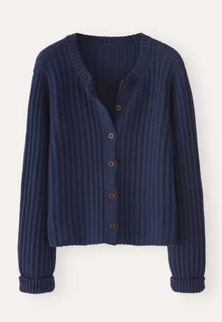 Rib-stitch cardigan, Ink navy, webstill