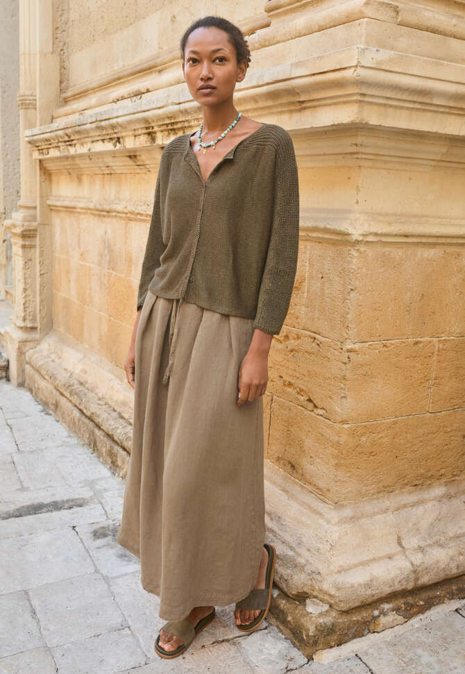 Dolman-sleeve cardigan, Green taupe, completeTheLook