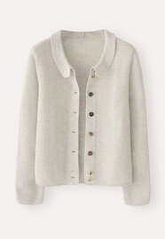 Collared cardigan, Grey pearl, webstill