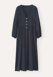 Gathered sleeve dress, Midnight, webstill