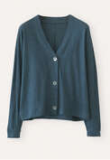 V-neck cardigan, Dark teal, webstill