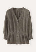 Pleat-waist shirt, Black fawn, webstill