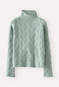 Cable sweater, Sage, webstill