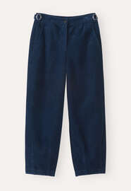 Cropped tapered-leg trousers, Dark petrol, webstill